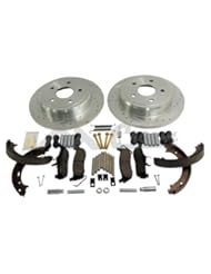 Automotive Parts and Accessories: High Performance Cross-Drilled & Slotted Rotor Set 2005-2010 WK Grand CherokeeComplete Performance Rear Brake Kit; Including 2 Drilled & Slotted Rotors, Pad Set, Parking Brake Shoes and All Hardware 52089275DSK - Crown Automotive