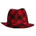 41lED0Kl0VL. AA75  CLASSIC RED & BLACK CHECKERED FEDORA HAT