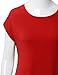 Doublju Women Short Sleeve Round Neck Loose Fit Long Tunic Top