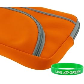 Samsung NC10-14GBK 10.2-Inch Netbook Neoprene Sleeve Case - Tri-Pocket - Orange