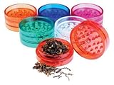 Two Piece NEW Plastic Grinder Herb, Spice or Tobacco Pollen Grinder Ships Assorted Colors