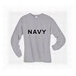 NAVY Long Sleeve T-Shirt - Authentic Military Style Physical Training T-Shirt in gray