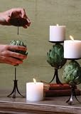 Metal Pillar Candle Holder Stakes (2 piece set)