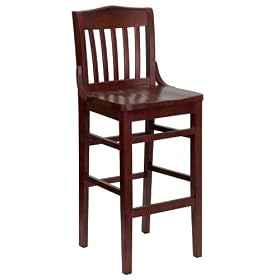 Click here to buy HERCULES Schoolhouse Back Wood Restaurant Bar Stool - Mahogany Finish -... by Flash Furniture.