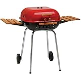 Americana The Swinger with two folding composite-wood side tables and a six-position cooking grid