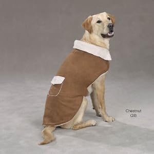 Chestnut Faux Suede-Fleece Sherpa Dog Jacket