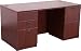 59''W x 30''D Contemporary Full Pedestal Desk with Mahogany Finish [SL-CF5103-3FUL2FUL-MAH-GG]
