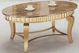 Marble Top Occasional Coffee Table In Gold Finish by Coaster