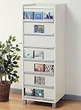 オークス CDキャビネット（ホワイト） CDS497Wの画像