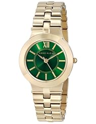 Anne Klein Womens AK/1494GNGB Vibrant Green Dial Gold-Tone Bracelet Watch