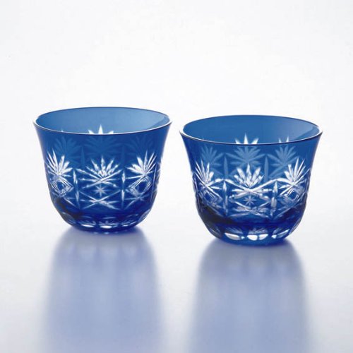 KK-261 蓝切子 冷茶グラス2客揃 KK-261 蓝切