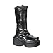 DEMONIA Womens DRAGO-709 Pleaser Shoes Knee High Platform Black Future Emo Clash Heavy Metal Gothic Rockstar Image