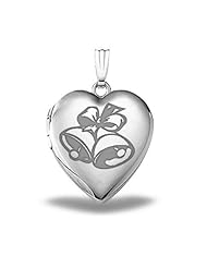 Sterling Silver "Sweetheart" Wedding Bells Heart Locket 3/4 inch x 3/4 inch