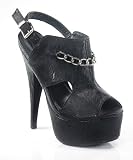 Black Platform Slingback Stiletto Sandal