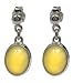 Sterling Silver Butterscotch Amber Oval Earrings