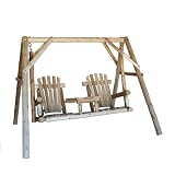 5ft Cedar Log Tete-A-Tete Swing - Natural