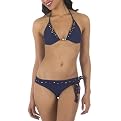 Bikini Love: Ashley Paige Knit Webbed Designer Swimwear - Blue