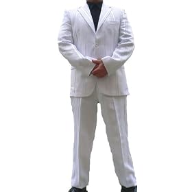Herren Anzug Wei&szlig; tailliert im Streifen Design von stahl-moden Herrenanzug Sakko mit Hose