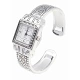Geneva Platinum Braided Square Bangle Watch by Geneva