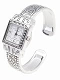 Geneva Platinum Women's Braided Square Bangle Watch