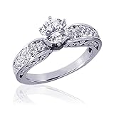 1. Ct Round Diamond Engagement Ring Vintage SI2 14K