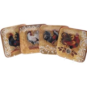 Buy Certified International Golden Rooster 8-3 4-Inch Salad Plate, Set of 4 Assorted Designs