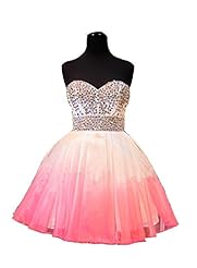 Sweetheart   Beaded Organza/Satin Short  Ball Gown Homecoming Dress  With Rhinestones
