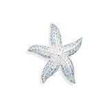 Cleversilver's Blue And Clear Swarovski Crystal Starfish Fashion Pin