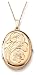 14k Yellow Gold Engraved Flower 4-Picture Oval Locket, 20"