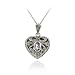 Sterling Silver Amethyst & Marcasite Heart Locket Necklace, 18