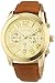 Michael Kors Mercer Champagne Dial Brown Leather Ladies Watch MK2251
