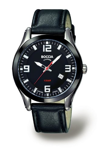 Boccia Herren-Armbanduhr Mit Lederarmband Sport 3555-01