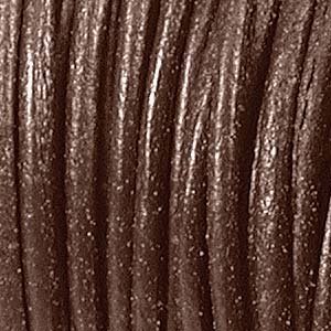1.5mm Indian Leather Round Beading Jewelry and Craft Cord 25 Yards Brown- 1.5mm Thick