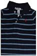 Infant Ralph Lauren Polo Long Sleeve Baby Rompler Navy with Blue Stripes and Red Pony