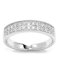 Kobelli 1/2 cttw Round Brilliant Cut Two Row Diamond Band