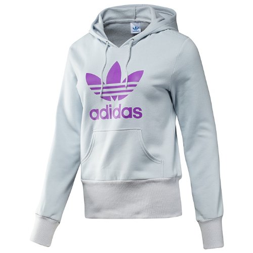 Adidas Damen Hoodie Trefoil, clear grey s12/ultra purple s12, 42, X33500 Preisvergleich