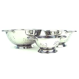 Buy Chef Buddy 3-Piece Colander, Stainless Steel Strainer Set