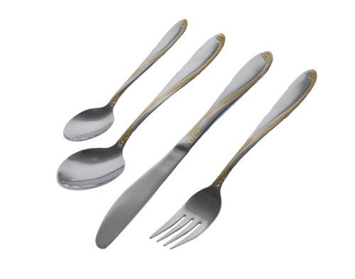 Karcher 121916 Besteck Adria 68-teilig dekorvergoldet im exklusiven Attach&eacute;koffer Preisvergleich