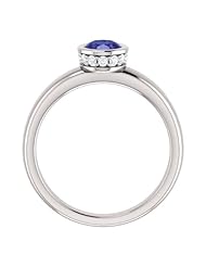 18K White Gold 7.00x5.00mm Oval Cut Tanzanite and Diamond Ring -- LIFETIME WARRANTY