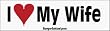 I Love My Wife - Bumper Stickers (Medium 10x2.8 in.)