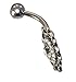 14GA 1.6mm 316L Surgical Steel Large Bezel CZ Vintage Floral Navel Ring 10mm 808