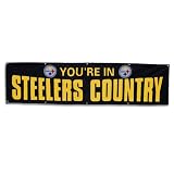 NFL 8 Ft x 2Ft Banner Your in Steeler's Country Black Ground