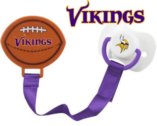 NFL Vikings Pacifier with Clip