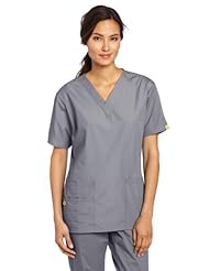 Apparel: WonderWink Womens Scrubs Bravo 5 Pocket V-Neck Top, Pewter, X-Large - WonderWink Women' Scrubs