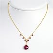 Sterling Silver & Vermeil Ruby Necklace - 16 Inch