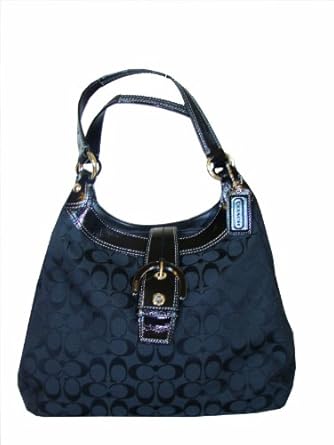 Authentic Coach Soho Signature Large Lynn Hobo Handbag 17403 Black