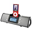 iHome Portable Stereo Speakers with Alarm Clock for iPod - Black (iH16G)