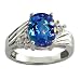 2.62 Ct Oval Millenium Blue Mystic Quartz and Topaz Sterling Silver Ring 2.62 Ct Oval Millenium Blue Mystic Quartz and Topaz Sterling Silver Ring