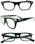 "Wayfarer" Geek-Chic designer fashion reading glasses for youthful men who read in style. Black 1.25