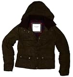 Abercrombie & Fitch Womens Hallie Hooded Waxed Cotton Jacket (Pine Green)